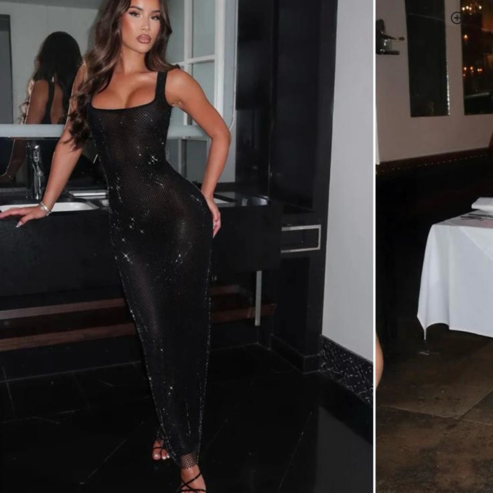 Glamorous Black Sequin Maxi Dress